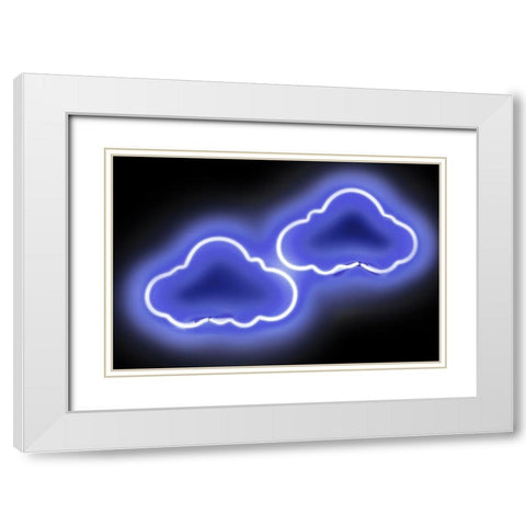 Neon Clouds BB White Modern Wood Framed Art Print with Double Matting by Carr, Hailey