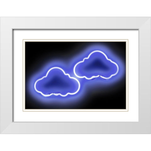 Neon Clouds BB White Modern Wood Framed Art Print with Double Matting by Carr, Hailey