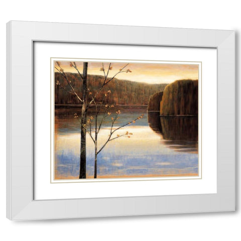 Lakeside I White Modern Wood Framed Art Print with Double Matting by Adams, Justin