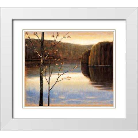 Lakeside I White Modern Wood Framed Art Print with Double Matting by Adams, Justin