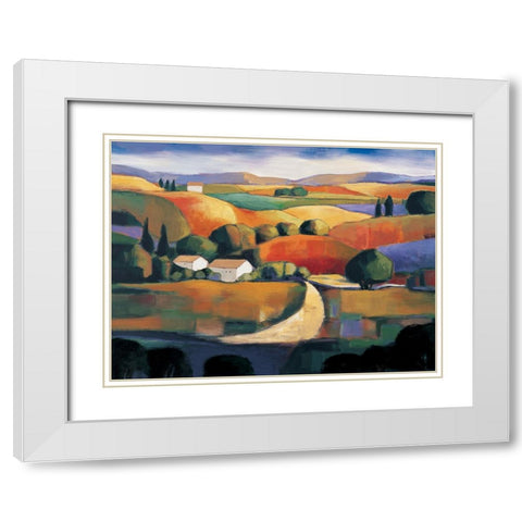Paso Robles II White Modern Wood Framed Art Print with Double Matting by Clarke, Janine