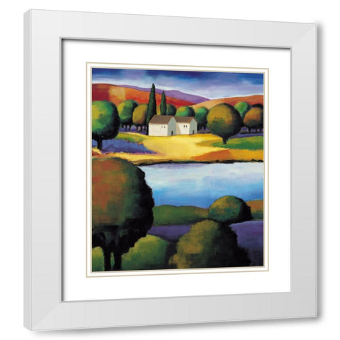 Ojai Morning I White Modern Wood Framed Art Print with Double Matting by Clarke, Janine