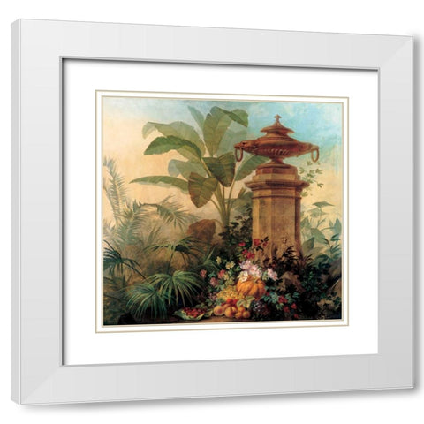 Flowers and Tropical Plants White Modern Wood Framed Art Print with Double Matting by Capeinick, Jean