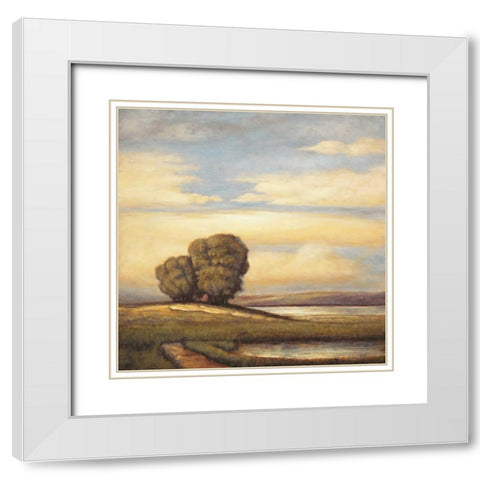 Reminisce I White Modern Wood Framed Art Print with Double Matting by Leonard, Jeffrey