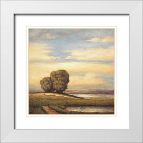 Reminisce I White Modern Wood Framed Art Print with Double Matting by Leonard, Jeffrey