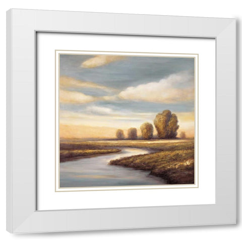 Reminisce II White Modern Wood Framed Art Print with Double Matting by Leonard, Jeffrey