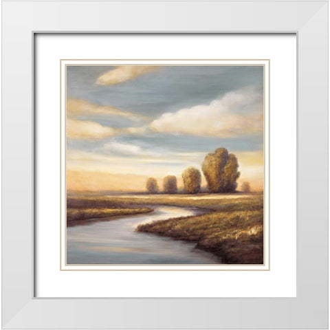 Reminisce II White Modern Wood Framed Art Print with Double Matting by Leonard, Jeffrey
