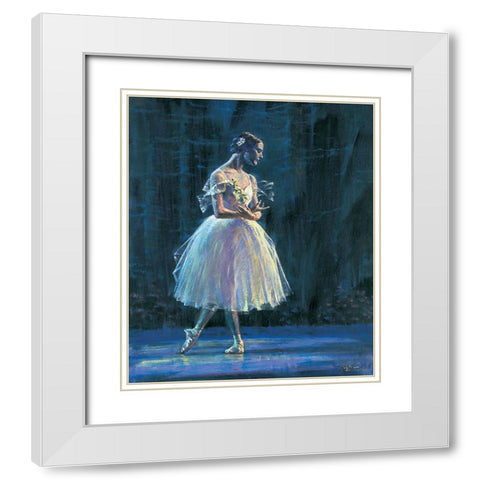 Giselle White Modern Wood Framed Art Print with Double Matting by Kam, Jin G.