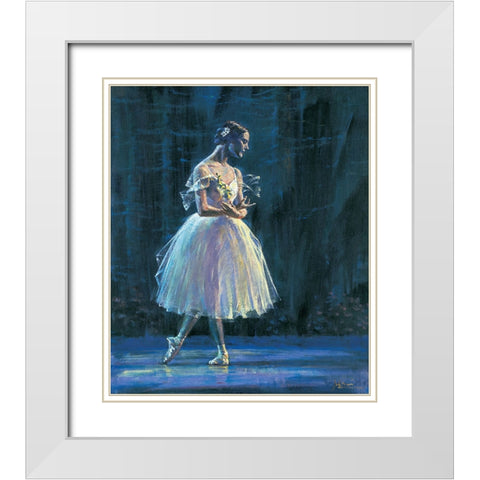 Giselle White Modern Wood Framed Art Print with Double Matting by Kam, Jin G.