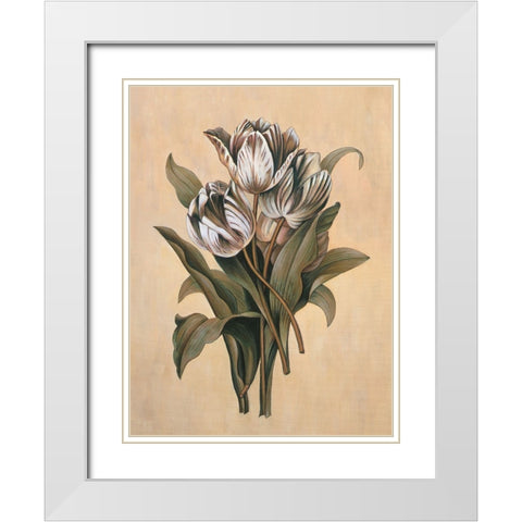 Tulips I White Modern Wood Framed Art Print with Double Matting by Deveraux, Jill