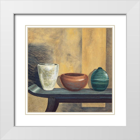 Asian Collection I White Modern Wood Framed Art Print with Double Matting by Ross, Yuki