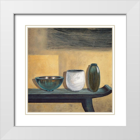 Asian Collection II White Modern Wood Framed Art Print with Double Matting by Ross, Yuki
