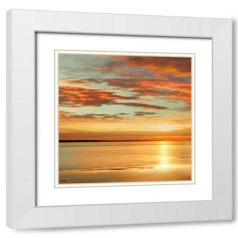 Sunlit I White Modern Wood Framed Art Print with Double Matting by Seba, John
