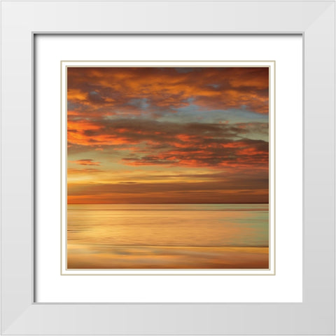 Sunlit II White Modern Wood Framed Art Print with Double Matting by Seba, John