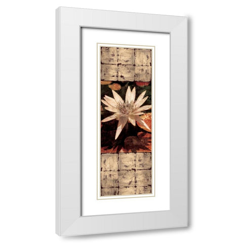 Waterlily Panel I White Modern Wood Framed Art Print with Double Matting by Seba, John