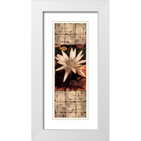 Waterlily Panel I White Modern Wood Framed Art Print with Double Matting by Seba, John