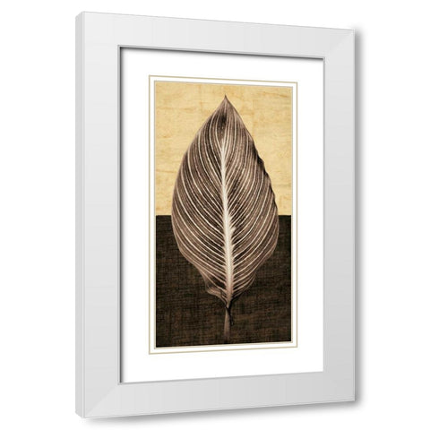Palm Leaf I White Modern Wood Framed Art Print with Double Matting by Seba, John