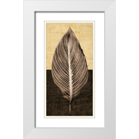 Palm Leaf I White Modern Wood Framed Art Print with Double Matting by Seba, John
