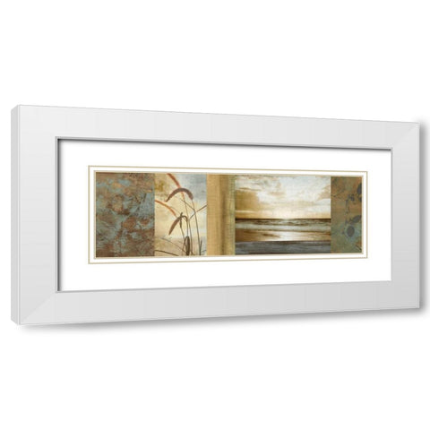Del Mar I White Modern Wood Framed Art Print with Double Matting by Seba, John
