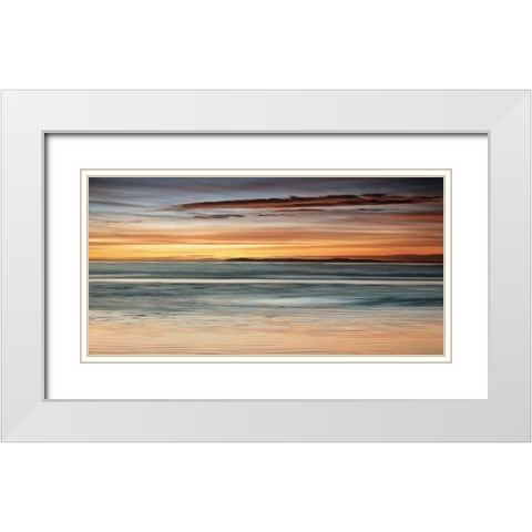 Sea and Sky White Modern Wood Framed Art Print with Double Matting by Seba, John