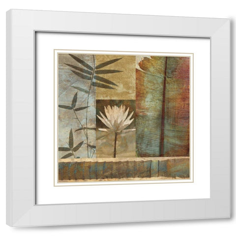Palm Garden II White Modern Wood Framed Art Print with Double Matting by Seba, John
