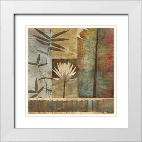 Palm Garden II White Modern Wood Framed Art Print with Double Matting by Seba, John