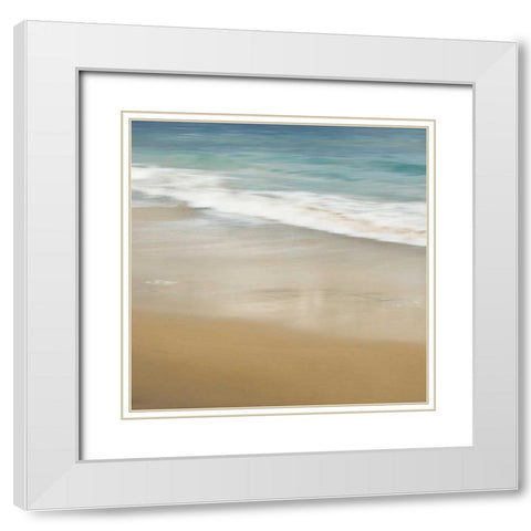 Surf and Sand I White Modern Wood Framed Art Print with Double Matting by Seba, John