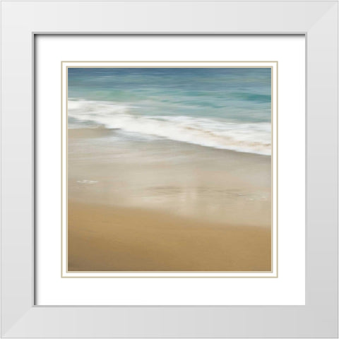 Surf and Sand I White Modern Wood Framed Art Print with Double Matting by Seba, John