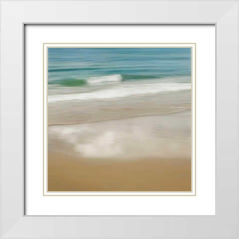 Surf and Sand II White Modern Wood Framed Art Print with Double Matting by Seba, John