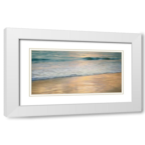 Shoreline Sunset White Modern Wood Framed Art Print with Double Matting by Seba, John
