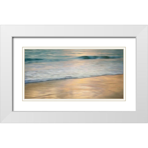 Shoreline Sunset White Modern Wood Framed Art Print with Double Matting by Seba, John