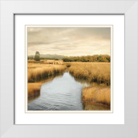 Morning Calm I White Modern Wood Framed Art Print with Double Matting by Seba, John