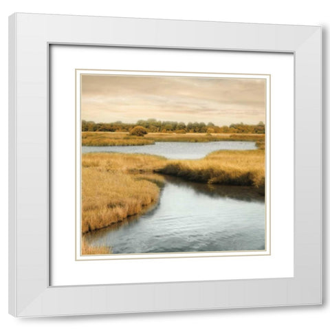 Morning Calm II White Modern Wood Framed Art Print with Double Matting by Seba, John