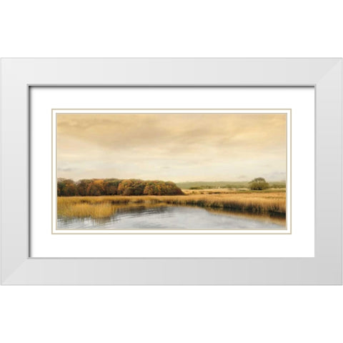 Ripples On the Water White Modern Wood Framed Art Print with Double Matting by Seba, John