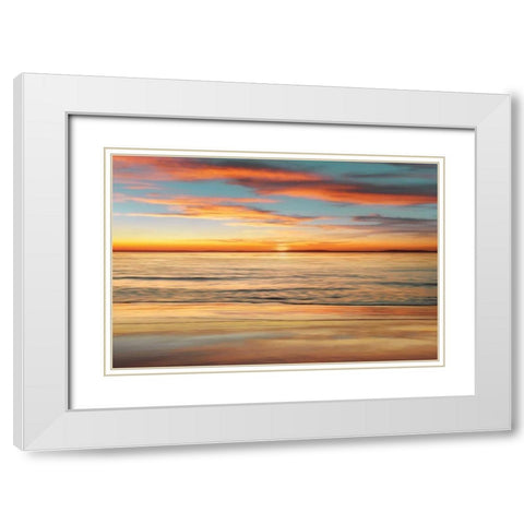 Surf and Sand White Modern Wood Framed Art Print with Double Matting by Seba, John