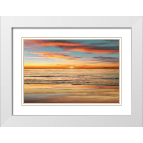 Surf and Sand White Modern Wood Framed Art Print with Double Matting by Seba, John