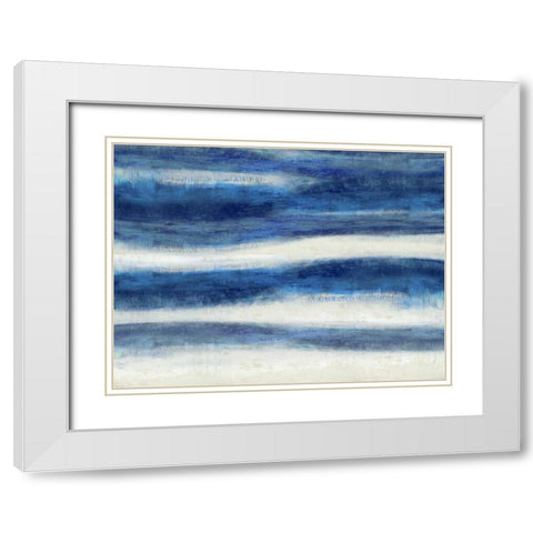 Emerge in Indigo White Modern Wood Framed Art Print with Double Matting by Blake, Jaden
