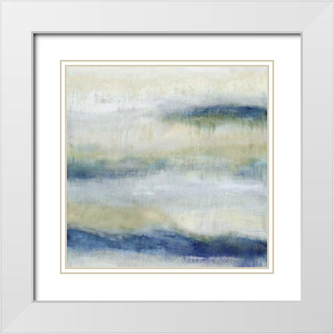 Indigo Motion I White Modern Wood Framed Art Print with Double Matting by Blake, Jaden