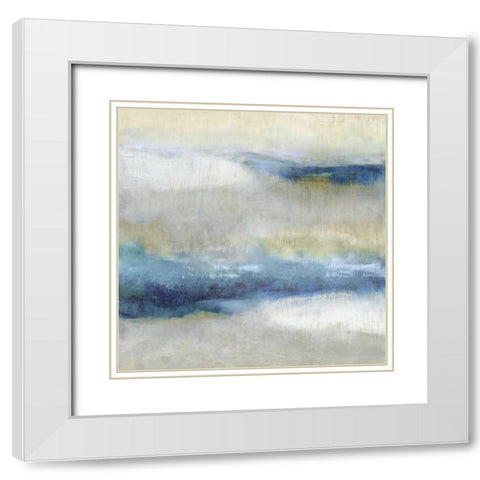 Indigo Motion II White Modern Wood Framed Art Print with Double Matting by Blake, Jaden