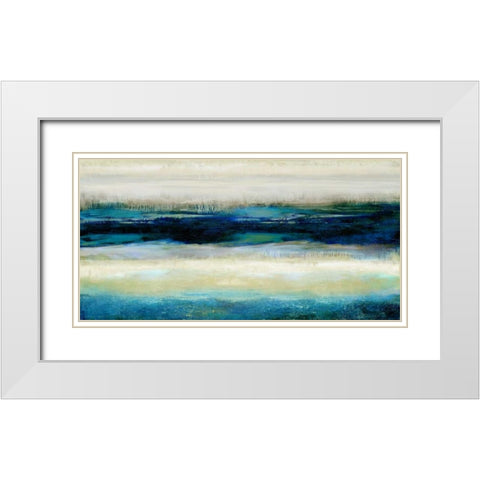 Reflections in Blue White Modern Wood Framed Art Print with Double Matting by Blake, Jaden