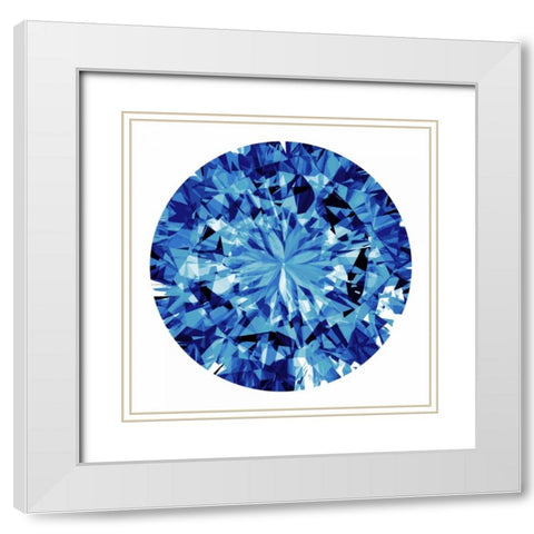 Shine On in Blue White Modern Wood Framed Art Print with Double Matting by Tatum, Jan
