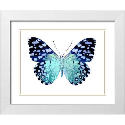Butterfly in Metallic II White Modern Wood Framed Art Print with Double Matting by Bosco, Julia