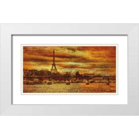 Remembering Paris White Modern Wood Framed Art Print with Double Matting by Casey, Julia