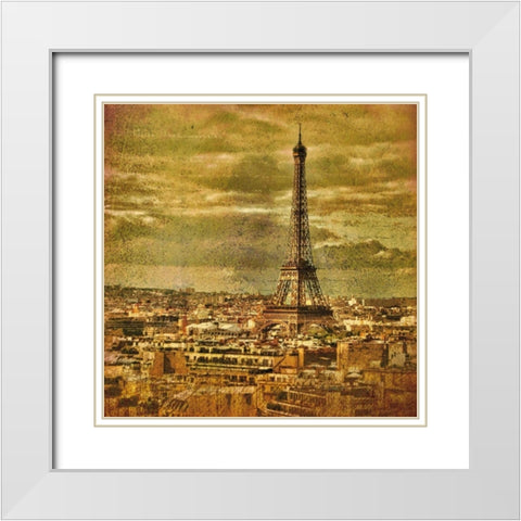 Letters from Paris White Modern Wood Framed Art Print with Double Matting by Casey, Julia