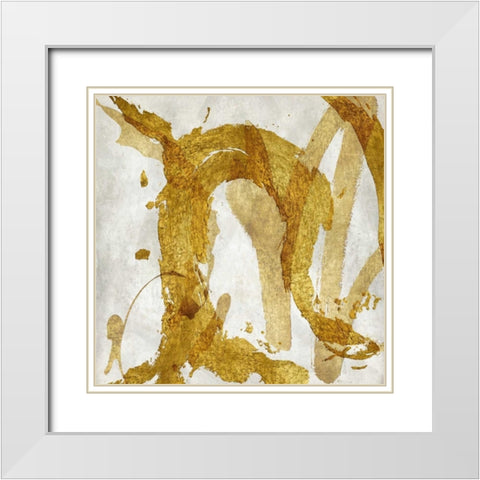 Jubilant I White Modern Wood Framed Art Print with Double Matting by Davila, Jordan