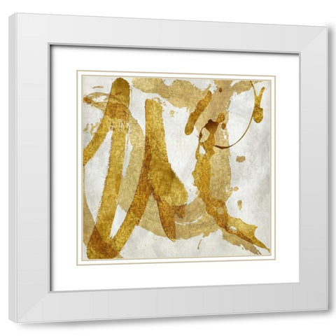 Jubilant IV White Modern Wood Framed Art Print with Double Matting by Davila, Jordan