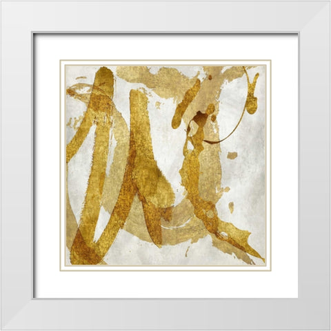 Jubilant IV White Modern Wood Framed Art Print with Double Matting by Davila, Jordan