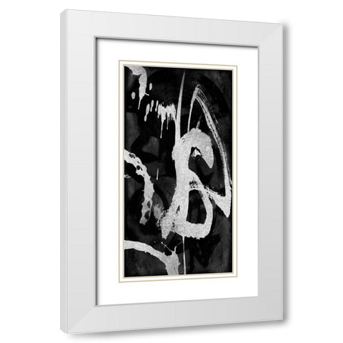 Rambunctious Silver I White Modern Wood Framed Art Print with Double Matting by Davila, Jordan