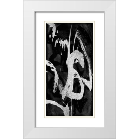 Rambunctious Silver I White Modern Wood Framed Art Print with Double Matting by Davila, Jordan