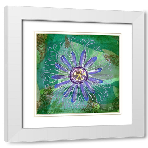 Passion Flower I White Modern Wood Framed Art Print with Double Matting by McGee, Jenny